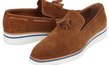 Paul Parkman Men's Smart Casual Tassel Loafers in Camel Suede