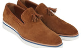 Paul Parkman Men's Smart Casual Tassel Loafers in Camel Suede