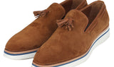 Paul Parkman Men's Smart Casual Tassel Loafers in Camel Suede