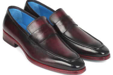 Paul Parkman Men's Burnished Penny Loafers in Purple