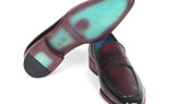 Paul Parkman Men's Burnished Penny Loafers in Purple