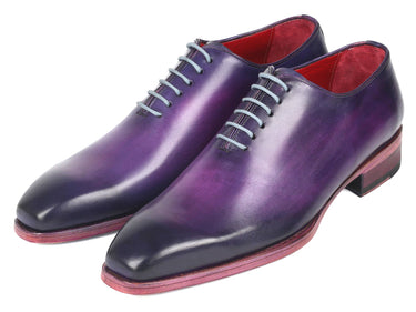 Paul Parkman Men's Hand-Painted Goodyear Welted Wholecut Oxfords in Purple