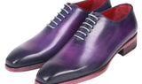 Paul Parkman Men's Hand-Painted Goodyear Welted Wholecut Oxfords in Purple
