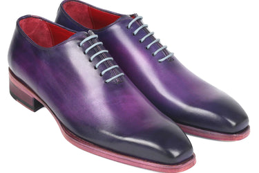 Paul Parkman Men's Hand-Painted Goodyear Welted Wholecut Oxfords in Purple