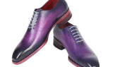 Paul Parkman Men's Hand-Painted Goodyear Welted Wholecut Oxfords in Purple