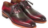 Paul Parkman Goodyear Welted Ghillie Lacing Brogues in Green & Bordeaux