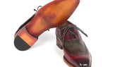 Paul Parkman Goodyear Welted Ghillie Lacing Brogues in Green & Bordeaux