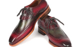Paul Parkman Goodyear Welted Ghillie Lacing Brogues in Green & Bordeaux