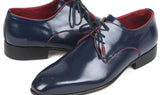 Paul Parkman Medallion Toe Derby Shoes in Navy
