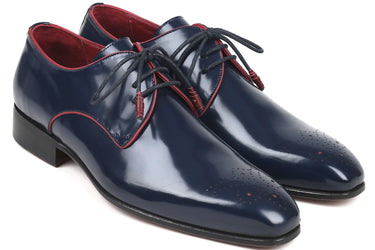 Paul Parkman Medallion Toe Derby Shoes in Navy