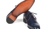 Paul Parkman Medallion Toe Derby Shoes in Navy