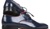 Paul Parkman Medallion Toe Derby Shoes in Navy