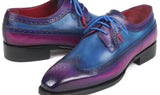 Paul Parkman Goodyear Welted Wingtip Derby Shoes in Purple & Blue