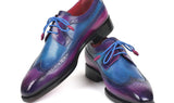 Paul Parkman Goodyear Welted Wingtip Derby Shoes in Purple & Blue