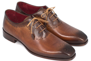 Paul Parkman Men's Medallion Toe Oxfords in Brown & Camel
