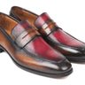 Paul Parkman Men's Hand-Painted Leather Loafers in Brown & Bordeaux