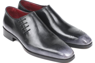 Paul Parkman Men's Side Lace Oxfords in Gray Burnished