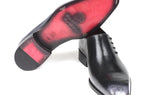 Paul Parkman Men's Side Lace Oxfords in Gray Burnished