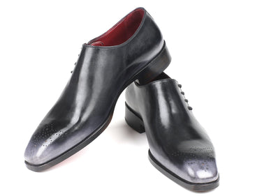 Paul Parkman Men's Side Lace Oxfords in Gray Burnished