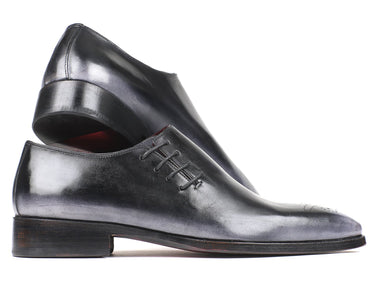 Paul Parkman Men's Side Lace Oxfords in Gray Burnished