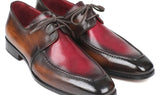 Paul Parkman Men's Apron Leather Derby Shoes in Brown & Bordeaux Dual Tone