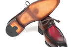 Paul Parkman Men's Apron Leather Derby Shoes in Brown & Bordeaux Dual Tone