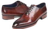 Paul Parkman Men's Hand-Painted Goodyear Welted Wholecut Oxfords in Brown