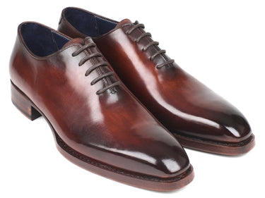Paul Parkman Men's Hand-Painted Goodyear Welted Wholecut Oxfords in Brown