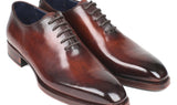 Paul Parkman Men's Hand-Painted Goodyear Welted Wholecut Oxfords in Brown