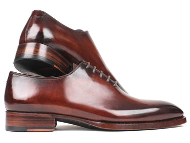 Paul Parkman Men's Hand-Painted Goodyear Welted Wholecut Oxfords in Brown