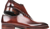 Paul Parkman Men's Hand-Painted Goodyear Welted Wholecut Oxfords in Brown