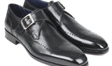 Paul Parkman Men's Wingtip Single Monkstraps in Black