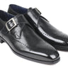 Paul Parkman Men's Wingtip Single Monkstraps in Black