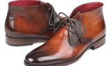 Paul Parkman Men's Calfskin Chukka Boots in Camel & Brown
