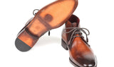 Paul Parkman Men's Calfskin Chukka Boots in Camel & Brown