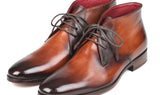 Paul Parkman Men's Calfskin Chukka Boots in Camel & Brown