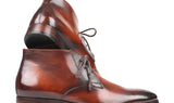 Paul Parkman Men's Calfskin Chukka Boots in Camel & Brown