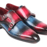 Paul Parkman Men's Captoe Double Monkstraps in Blue & Fuxia