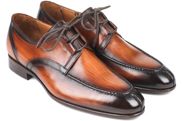 Paul Parkman Men's Ghillie Lacing Dress Shoes in Brown Burnished