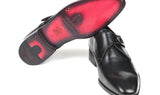 Paul Parkman Men's Leather Single Monkstraps in Black
