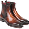 Paul Parkman Men's Leather Chelsea Boots in Brown Burnished