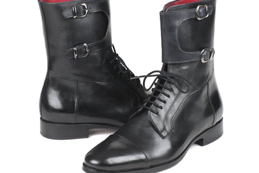 Paul Parkman Men's Calfskin High Boots in Black