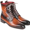 Paul Parkman Men's Leather Lace-Up Boots in Brown Burnished