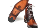 Paul Parkman Men's Leather Lace-Up Boots in Brown Burnished
