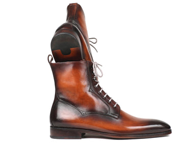 Paul Parkman Men's Leather Lace-Up Boots in Brown Burnished