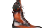 Paul Parkman Men's Leather Lace-Up Boots in Brown Burnished