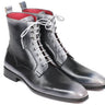 Paul Parkman Men's Leather Lace-Up Boots in Gray Burnished