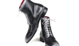 Paul Parkman Men's Leather Lace-Up Boots in Gray Burnished