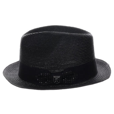 Stacy Adams Spire Poly Braid Pinch Front Fedora in #color_