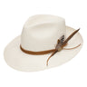 Stetson Tallahassee Wide Brim Shantung Straw Fedora in Natural #color_ Natural